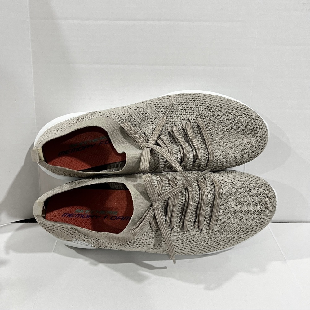 Sketchers Ultra Flex Slip On Light Beige Tan Knit Slip-On Size 10 Lightweight - Picture 5 of 10